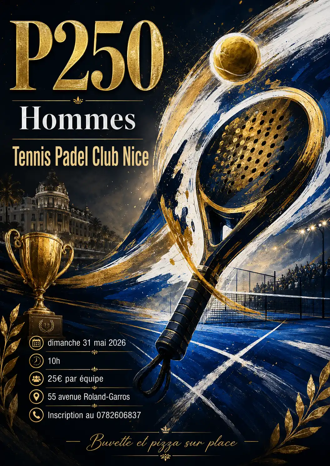 Affiche de tournoi de padel — exemple 1