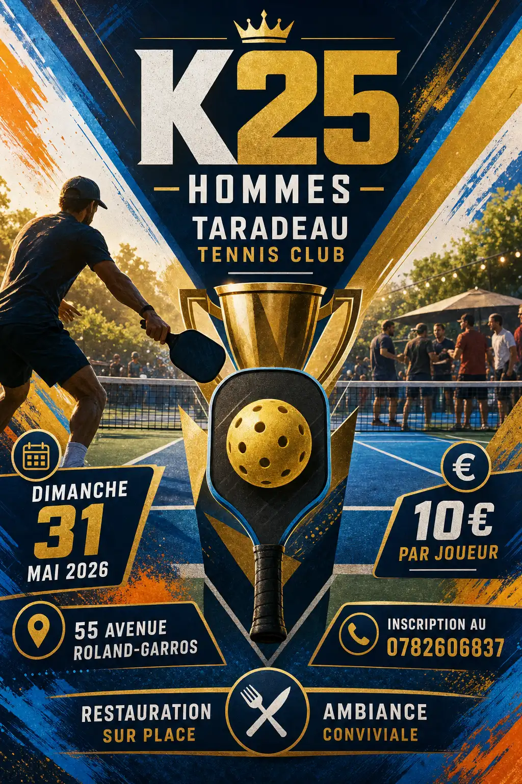 Affiche de tournoi de pickleball — exemple 2